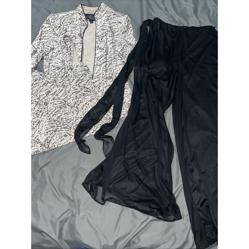 3 Piece Pant Suit Set‎ Alex Evenings Tank Jacket Formal Small Tops Medium Pants